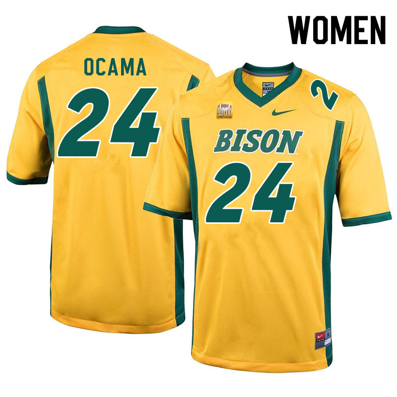 Women #24 Jenaro Ocama North Dakota State Bison College Football Jerseys Sale-Yellow - Click Image to Close